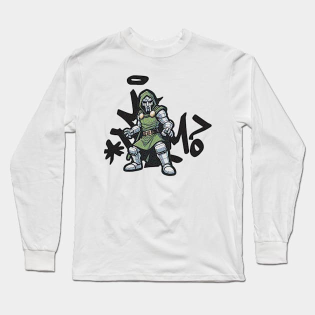 MF DOOM Mask and Logo Long Sleeve T-Shirt by ManyMelany